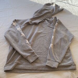 Star Sleeve Cut Out Hoodie Sweatshirt
